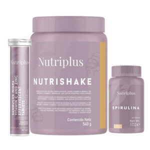 Set ingrasat Nutriplus Shake Caramel+ Sambucus+Spirulina
