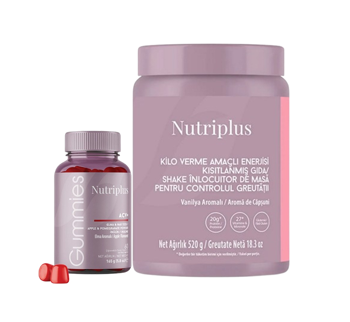 Set ingrasare Nutriplus Capsuni + ACV Gummies